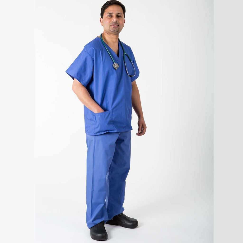 Mid Blue Scrub Suit Tops | NHS Uniforms | Interweave Healthcare